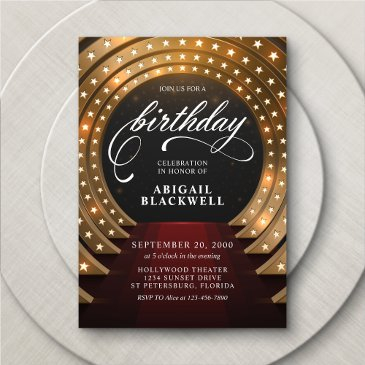 red carpet vip hollywood birthday invitation