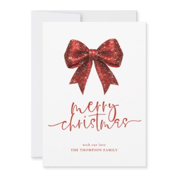 red glitter bow 2026 calendar merry christmas holiday invitations