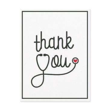 red heart stethoscope nurse thank you postinvitations