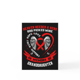 Small Red In Memory Of Granddaughter Heart Disease Aware Invitations Front View