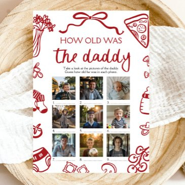 red italian hand drawn how old was the daddy game invitation