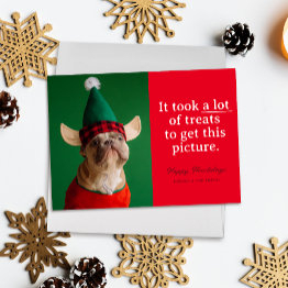 Small Red Lots Of Treats Happy Howlidays Funny Pet Holiday Invitations Front View