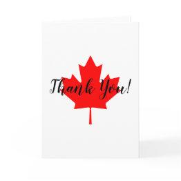 Small Red Maple Leaf Thank You Front View
