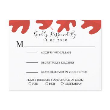 red maple leaf wedding rsvp invitations