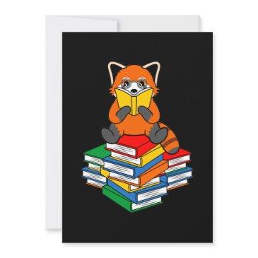 red panda reading books cute pet animal pandas lov thank you invitations