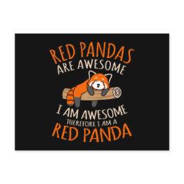Small Red Pandas Are Awesome Cute Pet Animal Panda Lover Announcement Postinvitations Front View