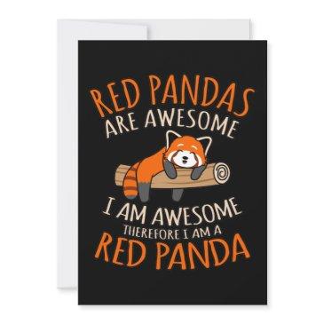 red pandas are awesome cute pet animal panda lover thank you invitations