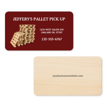 red professional wood pallet crate business invitations
