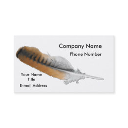 Small Red-tail Hawk Feather Business Invitations Front View