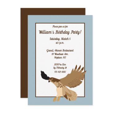 red-tailed hawk in flight birthday party invitation