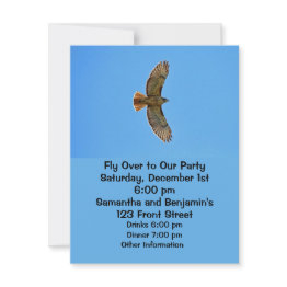 Small Red-tailed Hawk In Flight Invitation Front View