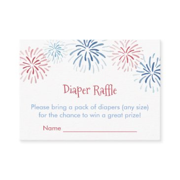 red white blue fireworks diaper raffle baby shower enclosure invitations