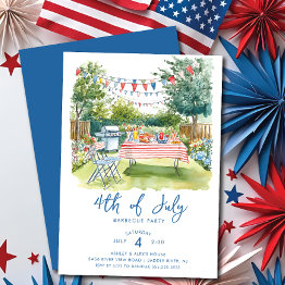 Small Red, White & Blue Gathering Invitation Front View