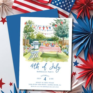 red, white & blue gathering invitation
