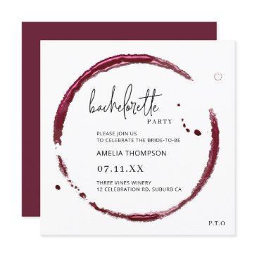 red wine tasting weekend bachelorette party invitation