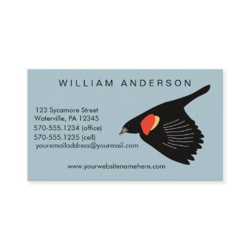 red-winged blackbird light blue business invitations
