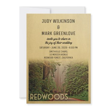 redwood forest wedding invitation humboldt county