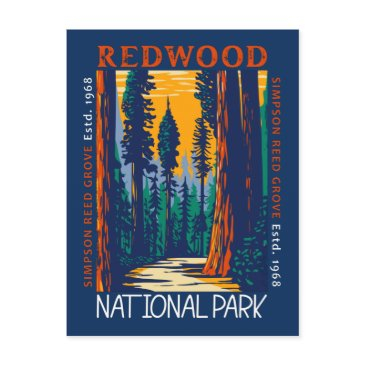 redwood national park california retro distressed postinvitations