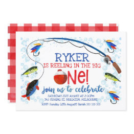 Small Reeling In The Big One Birthday Invitatation Invitation Front View