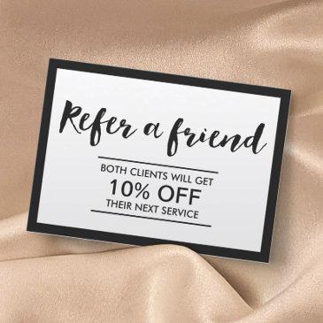 referral invitations | modern black & white simple frame