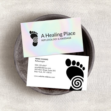 reflexology reflexologist foot massage logo business invitations