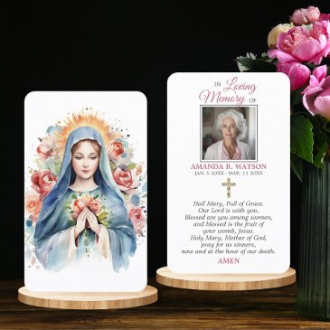 religious catholic prayer virgin mary cross floral business invitations