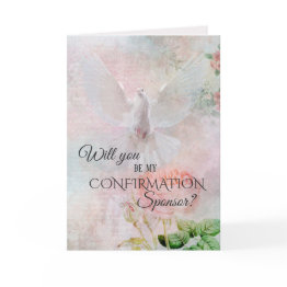 Small Religious Confirmation Sponsor Request Invitation Front View