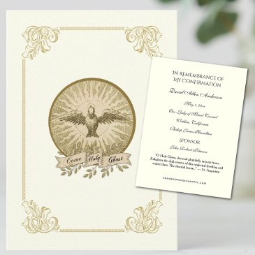 religious gold sacrament confirmation holy invitations