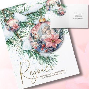 religious mother mary jesus watercolor christmas holiday invitations