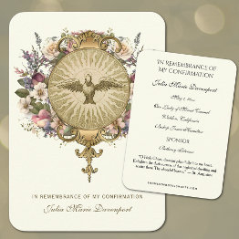 Small Religious Sacrament Confirmation Holy Invitations Front View