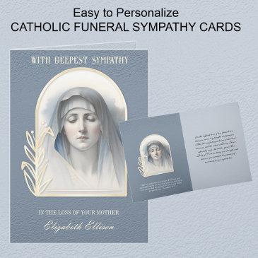 religious virgin mary catholic sympathy condolence invitations