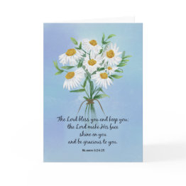 Small Religious Wedding Anniversary Bouquet Of Daisies Invitations Front View