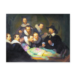 Small Rembrandt Anatomy Lesson Painting With Alien Postinvitations Front View