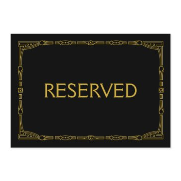 "reserved" gold art deco style wedding sign invitation