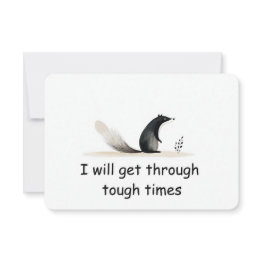 Small Resilient Skunk Woodland Animal Affirmation Invitations Front View