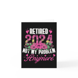 Small Retired 2024 Funny Retirement For Women 2024 Flora Invitations Front View
