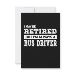 Small Retired Bus Driver Gift Funny Retirement Rsvp Invitations Front View
