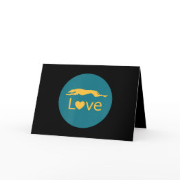 Small Retired Racing Greyhound Love Invitations Front View