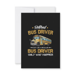 Small Retired School Bus Driver Just Like A Regular Rsvp Invitations Front View