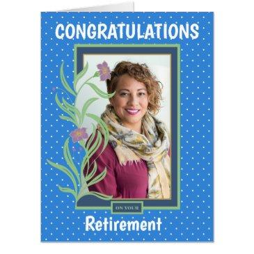retirement congratulations blue border photo invitations