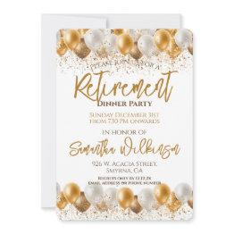 Small Retirement Dinner Party Invitation Front View
