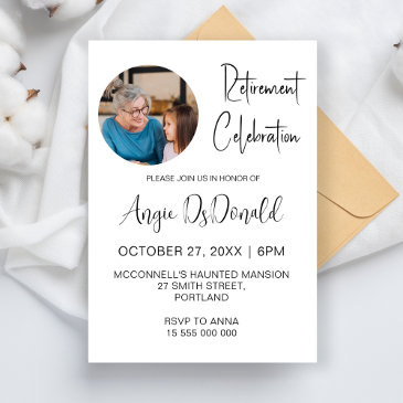 retirement party celebration retired dad mom nurse invitation