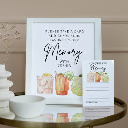 Small Retirement Party Share Your Favorite Work Memory Advice Card Front View