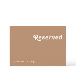 Small Retro Beach | Brown Reserved Sign Front View