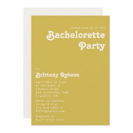 Small Retro Beach | Gold Bachelorette Party Invitation Front View