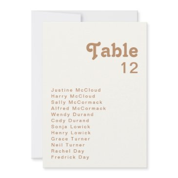 retro beach | ivory table number chart