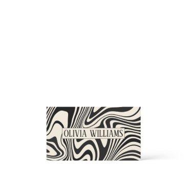 retro black swirl abstract pattern business invitations