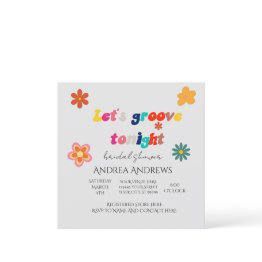 Small Retro Bridal Shower Invitation Front View