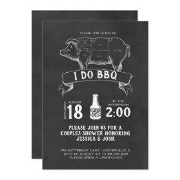 Small Retro Butchers - I Do Bbq Invitation Front View