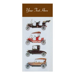 Small Retro Cars 2- Auto Repair Automotive Brown Rack Invitations Front View